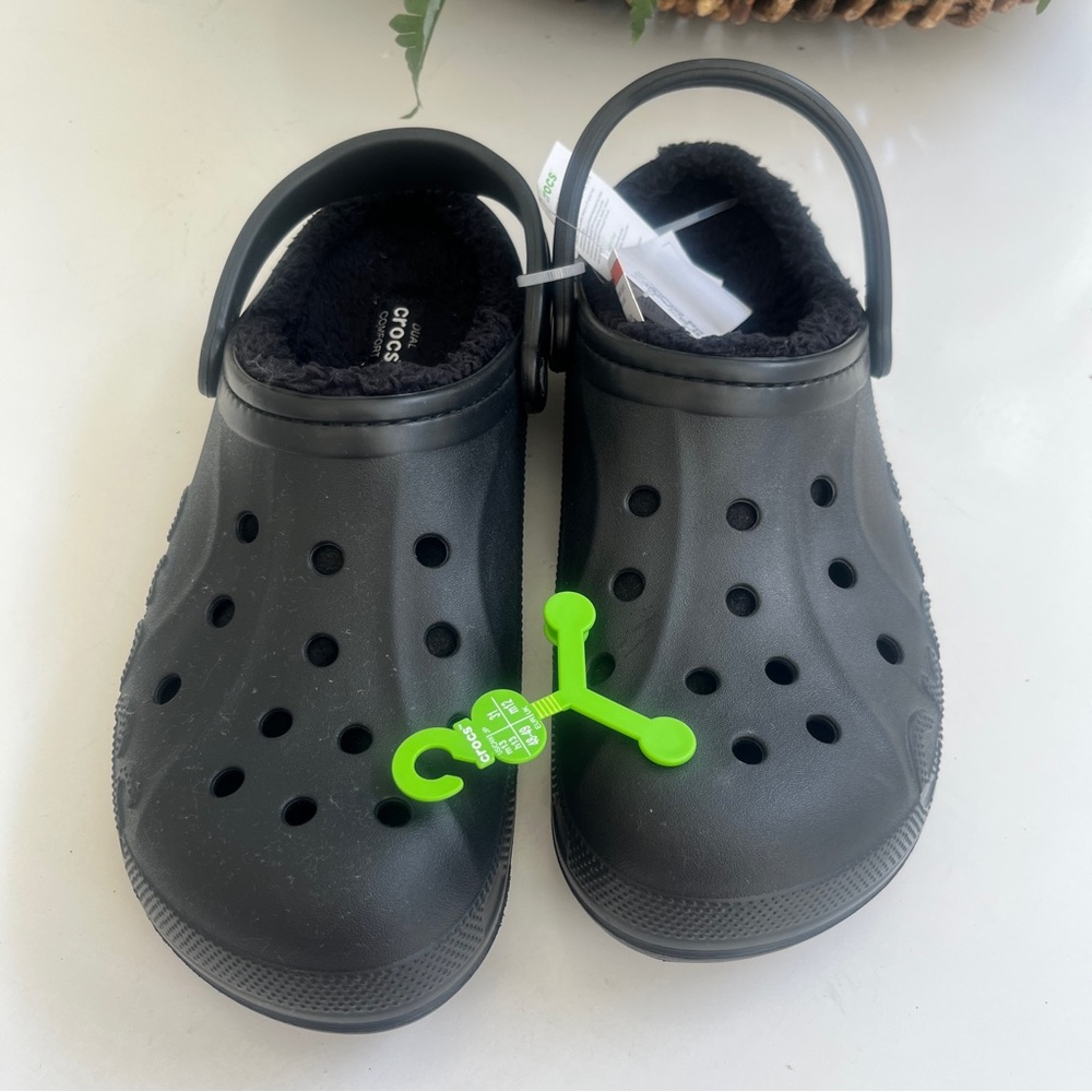 NWT CROCS Baya Lined Clogs Black Mens Sz 13 Indoor Outdoor Comfort Casual NEW